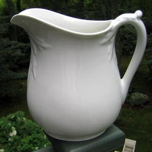 REDUCED, Antique Haviland Limoges Pitcher, Draped Leaf, Antique Collectible, French Country, Wedding Gift, Cottage Style, Interior Decor