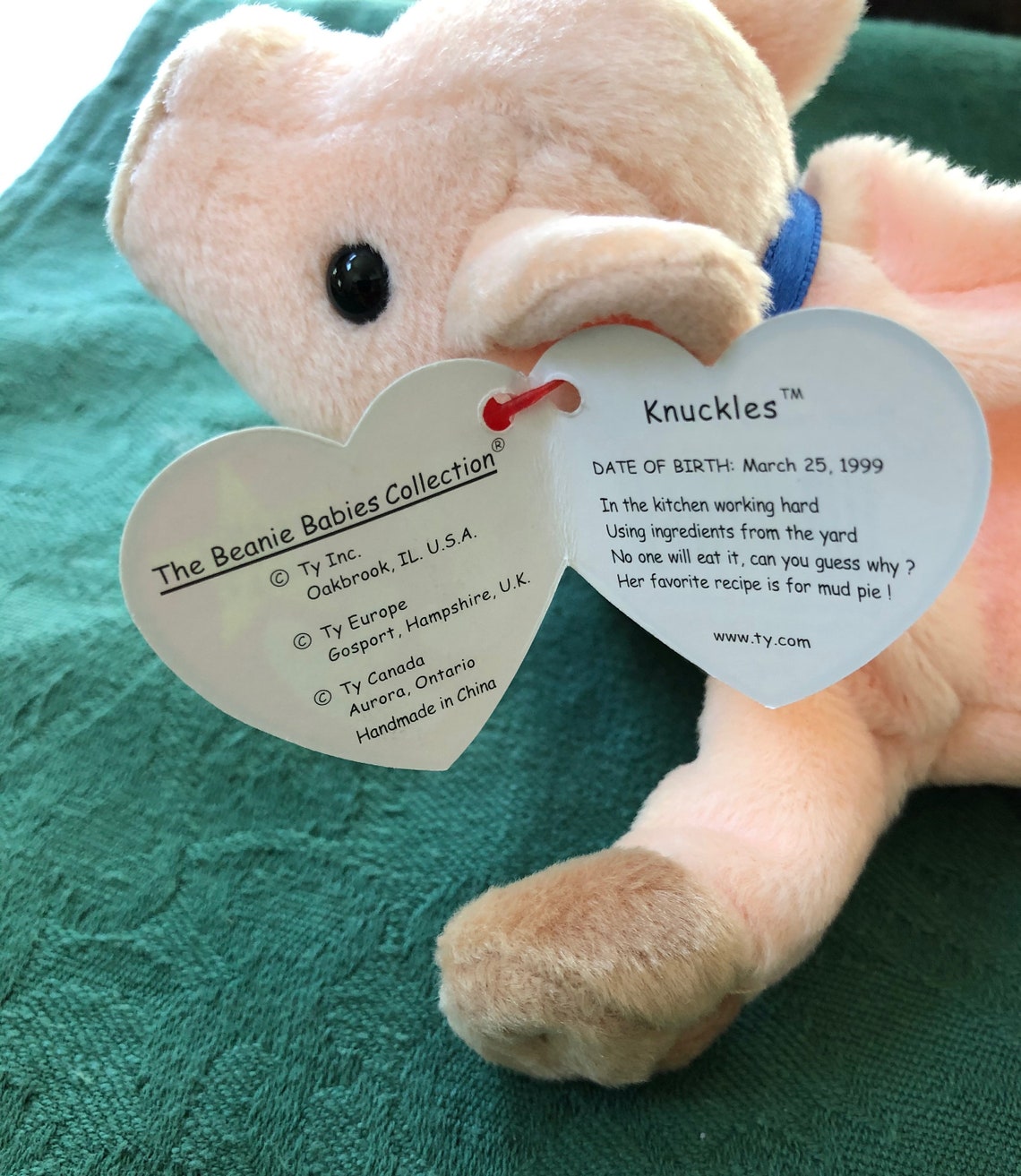 Ty Beanie Babies Knuckles Pig Beanie Baby Collectible Etsy