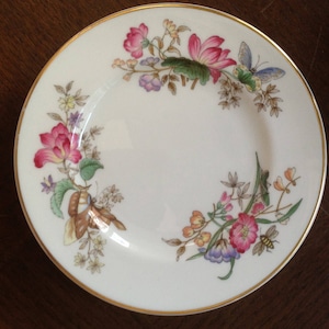 Vintage Wedgwood Plate, Sandon Flowers, Butterflies  Bees, England, French Country, Cottage Style, Tea Party, Hostess Gift, Gift For Mom, C