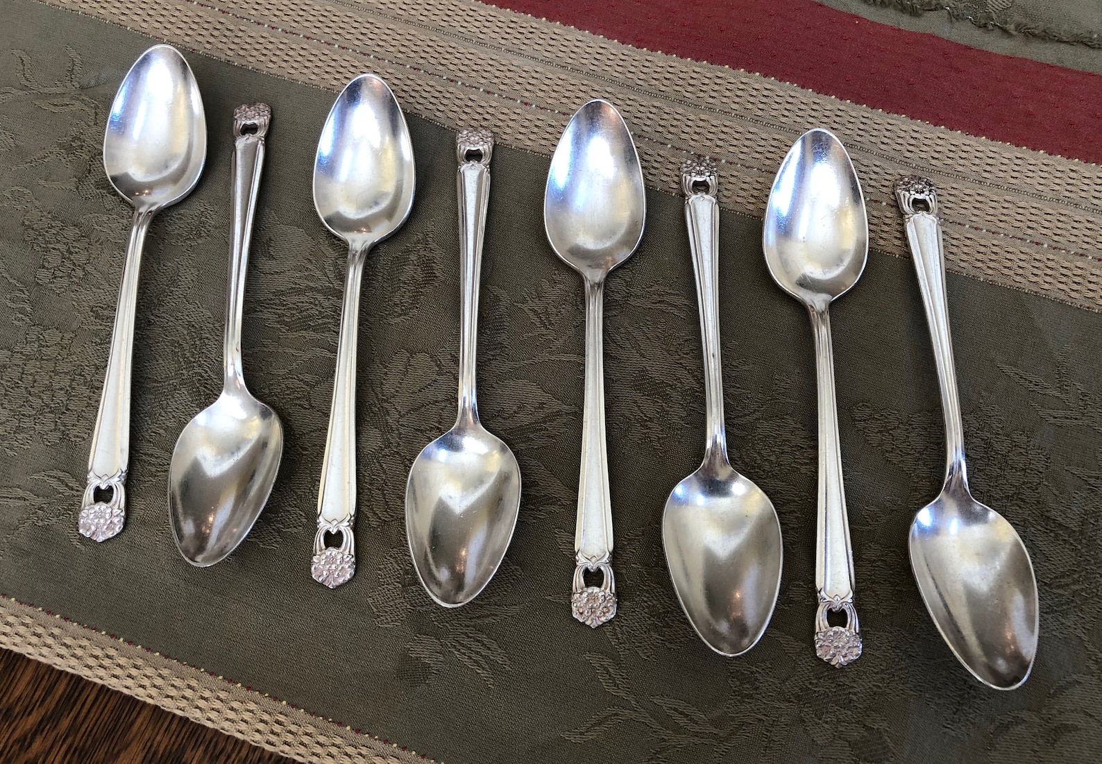 Set 8 Vintage Silver Plated Teaspoons, 1847 Rogers Bros, Eternally