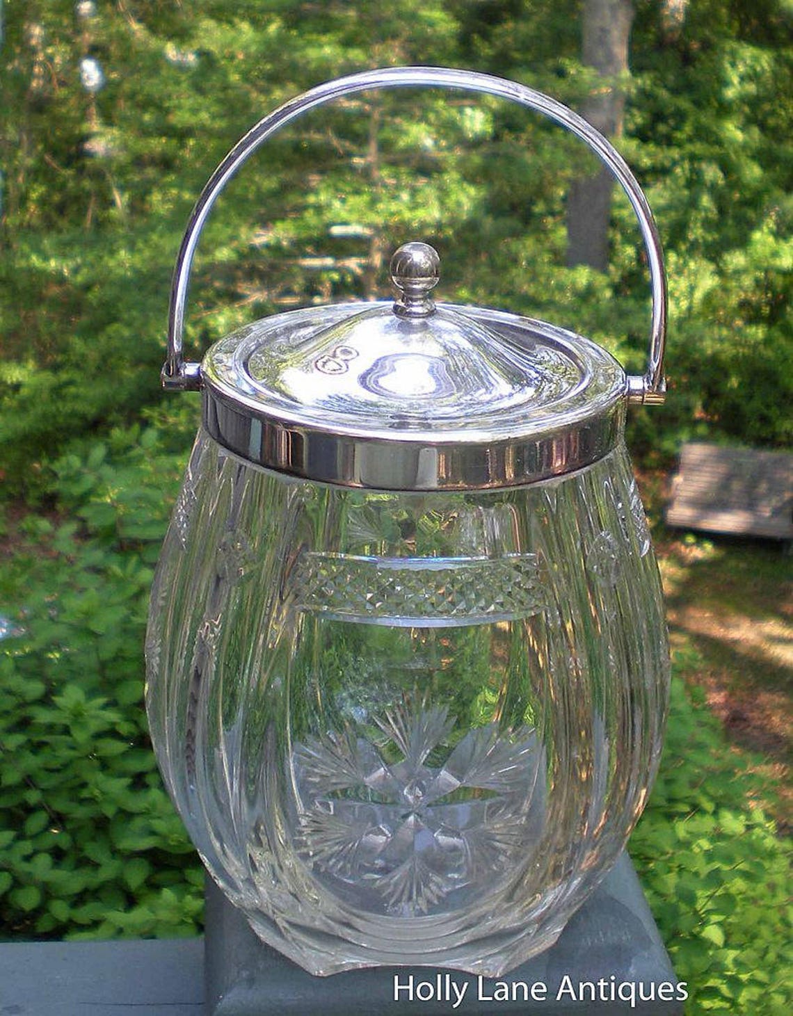 REDUCED Antique English Biscuit Jar Finely Cut With Etsy