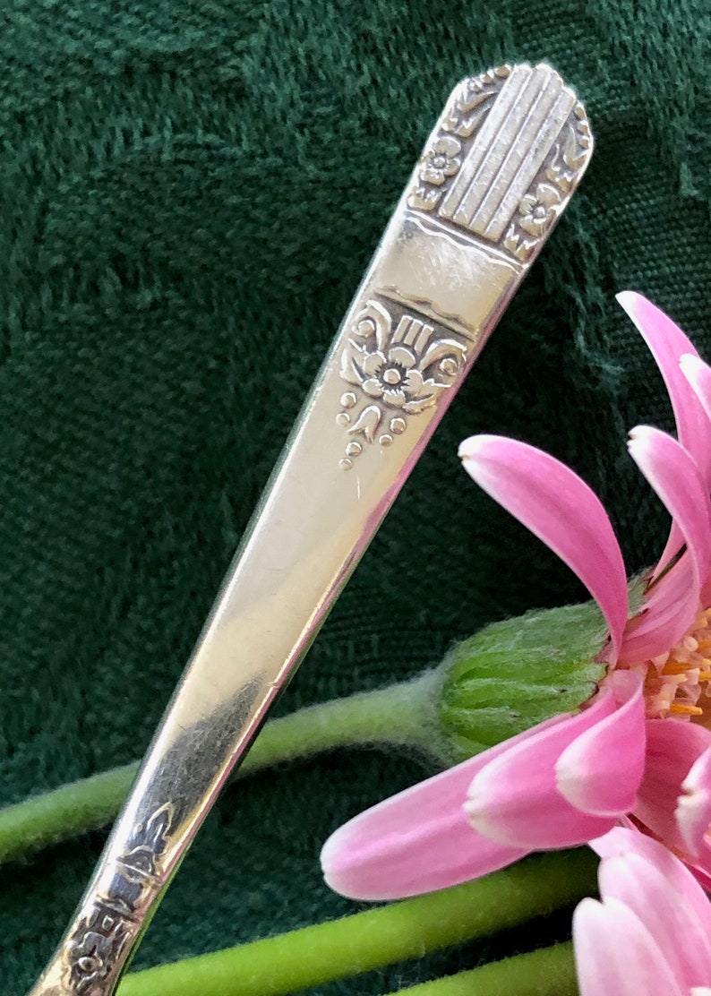 Baby Shower Antique Silver Plated Baby Spoon Wm A Rogers Collectible Silver Infant Gift Harmony Pattern Antique Gift c1938 Baby Gift