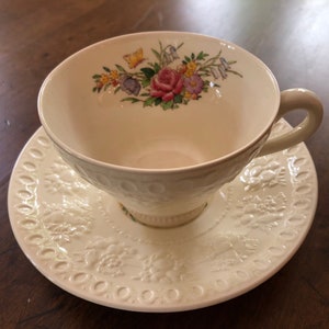 Vintage Wedgwood Wellesley Cup and Saucer, Tintern Pattern, England, Vintage Gift, Cottage Style, English Country, Interior Decor, Gift, R