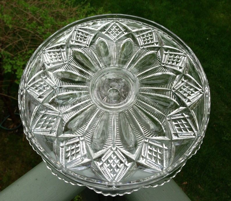 Wedding Gift Scalloped Apron Duncan And Miller Early American Pattern Glass Pedestal Cake Stand Wedding Cake Stand Ladder With Diamond