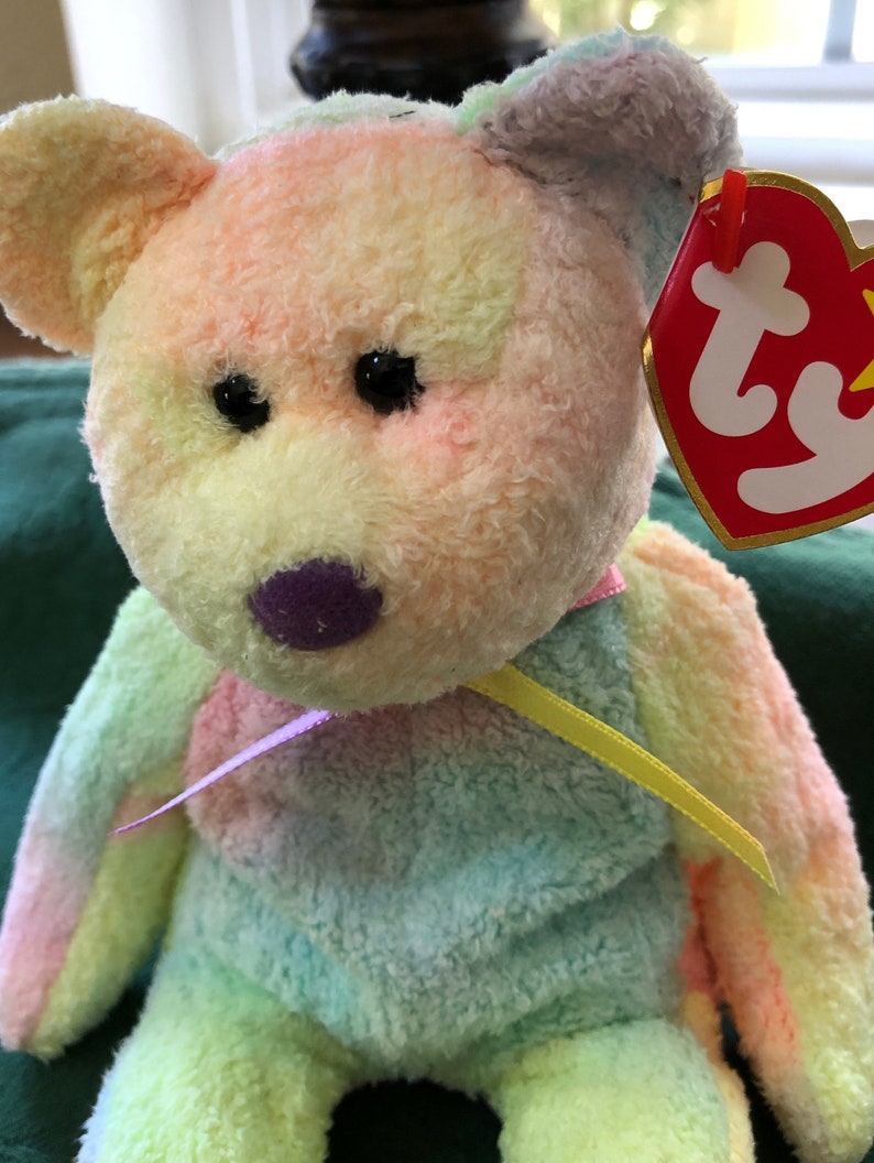 Ty Beanie Babies Groovy Rainbow Bear Collectible Toys Etsy