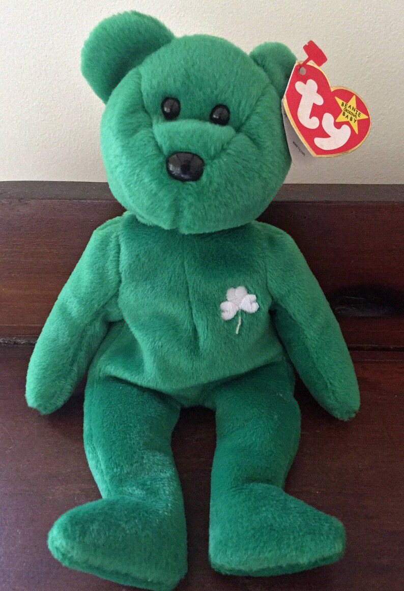 Ty Beanie Babies Erin Green Bear Collectible Toys Retired Etsy