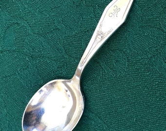 Antique Silver Plated Childs Spoon, Jamestown Pattern, c1916. Holmes and Edwards, Antique Silver, CollectibleSilver, Antique Gift, Baby Gift