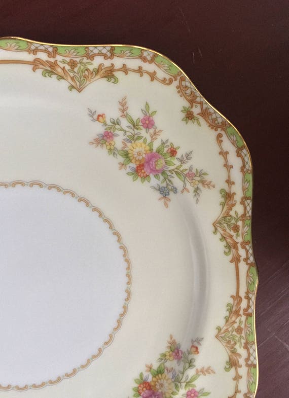 Laurette Pattern Cottage Set Of 4 Noritake Floral Plates Japan Shabby Chic Collectible China Garden Party Interior Decorate 5047