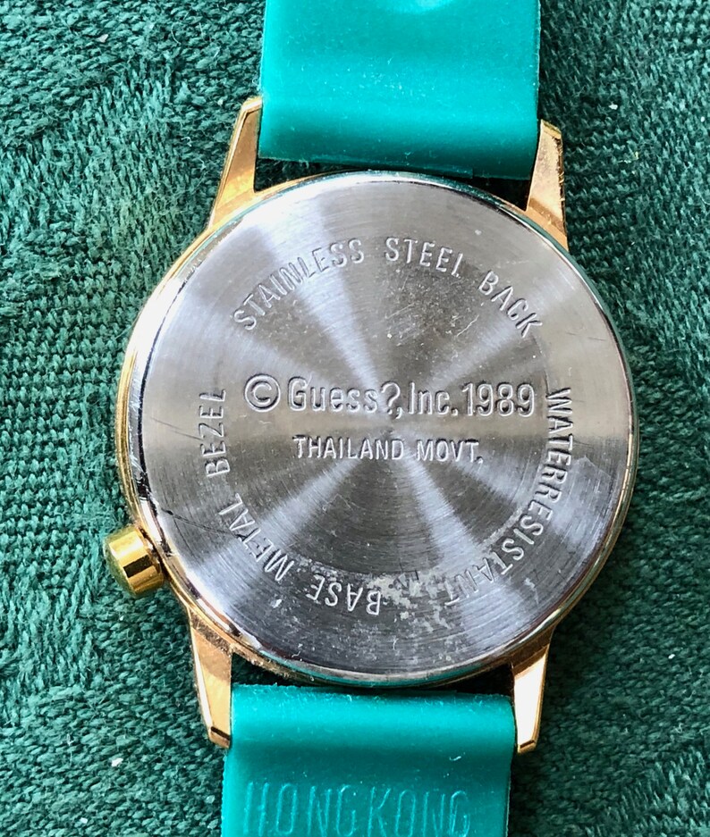 Vintage Guess Quartz Watch 1989 Green Band Multicolored | Etsy