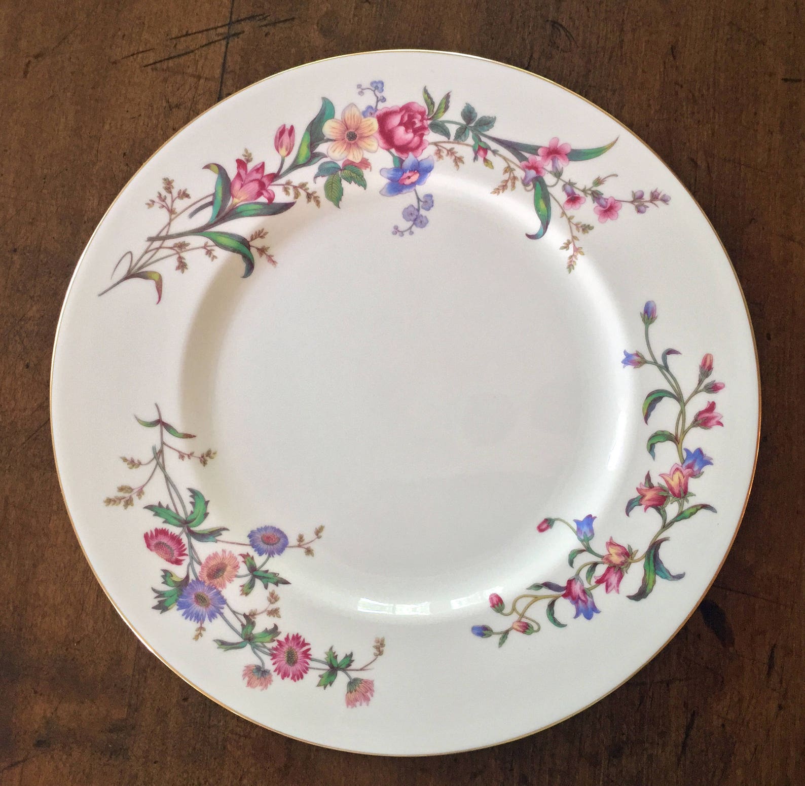 Vintage Wedgwood Dinner Plate Devon Sprays Pattern Floral Etsy