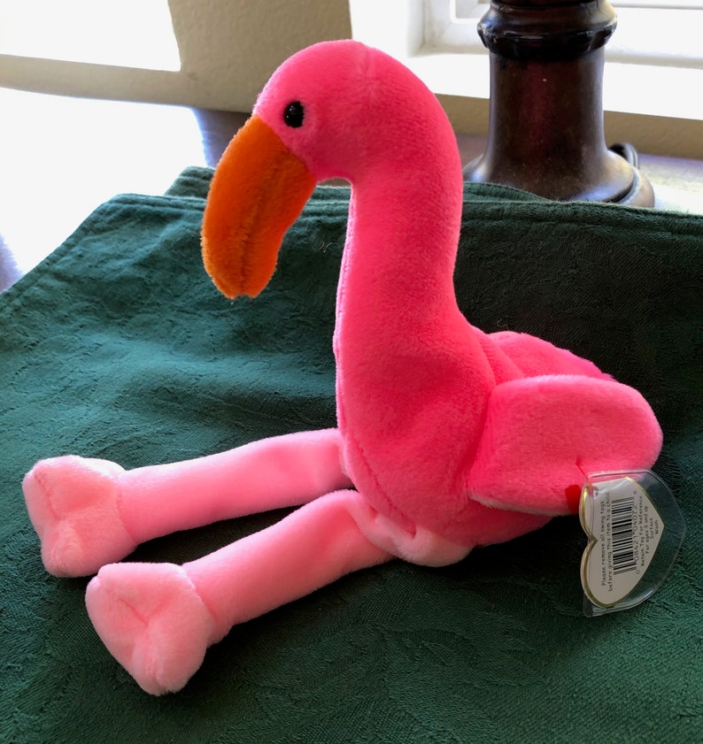 Ty Beanie Babies Pinky Flamingo Collectible Toys Retired | Etsy