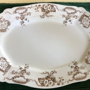 Antique Brown Transfer Ware Platter, Convolvulus, Johnson Brothers, England, Antique Collectible, English Country Style, Farmhouse Decor