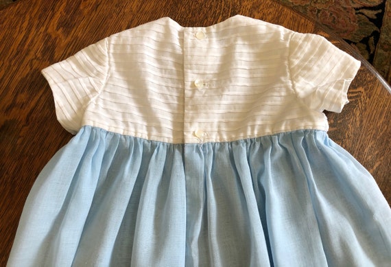 Vintage Little Girls Dress, Toddler Dress, Blue a… - image 5