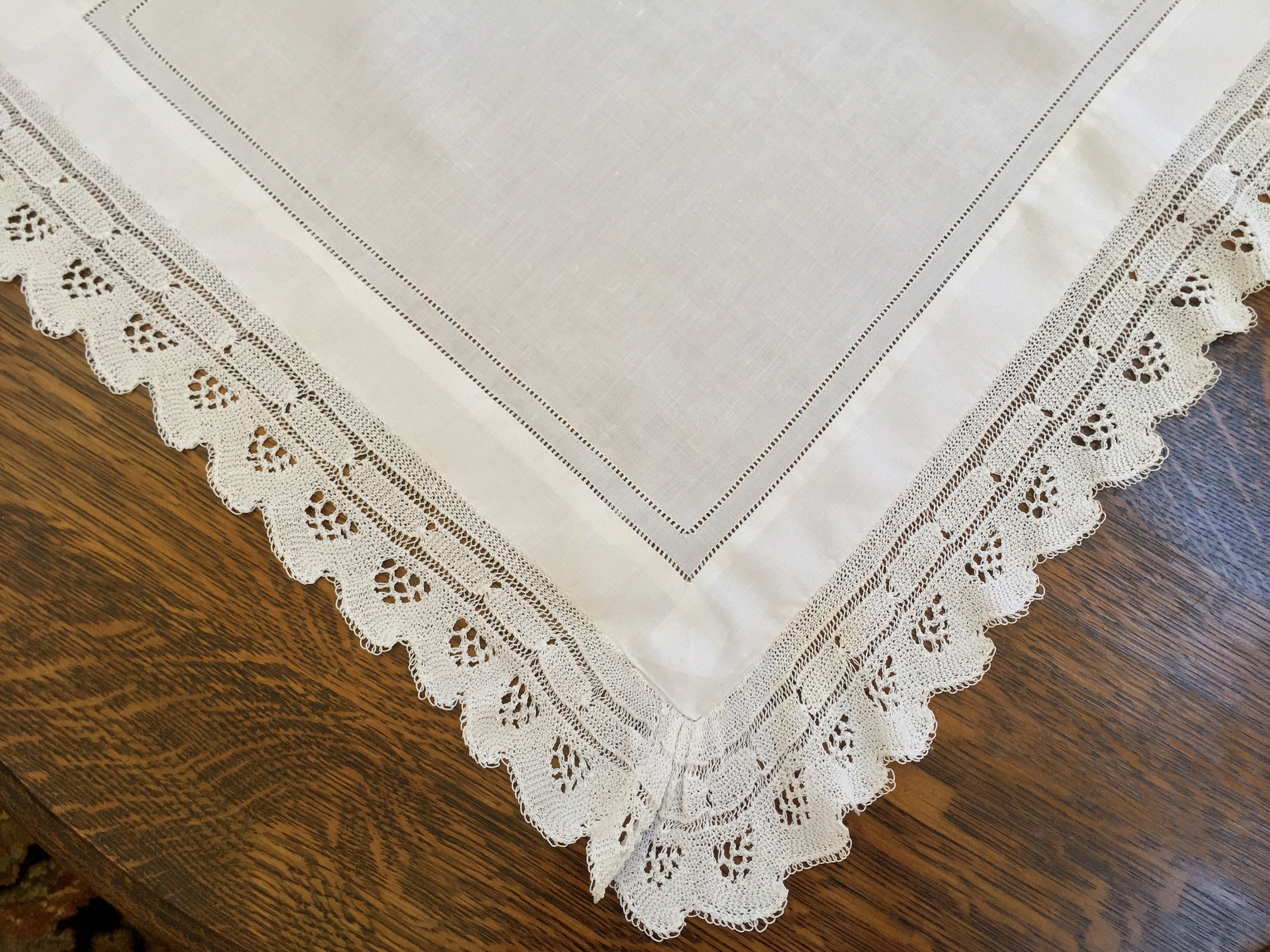 Antique Tray Cloth Wide Hand Crochet Edge Collectible - Etsy