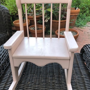 Vintage Childs Rocking Chair, Rocker, Pink Paint, Childrens Toy, Interior Design, Farmhouse, Country Home, Childs Room, Doll Display, Gift