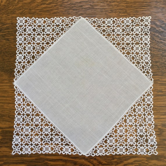 Lot of Four Vintage Wedding Lace White Handkerchiefs Vintage Wedding Handkerchief Lot of 15, Bridal White Hankies  main image 2