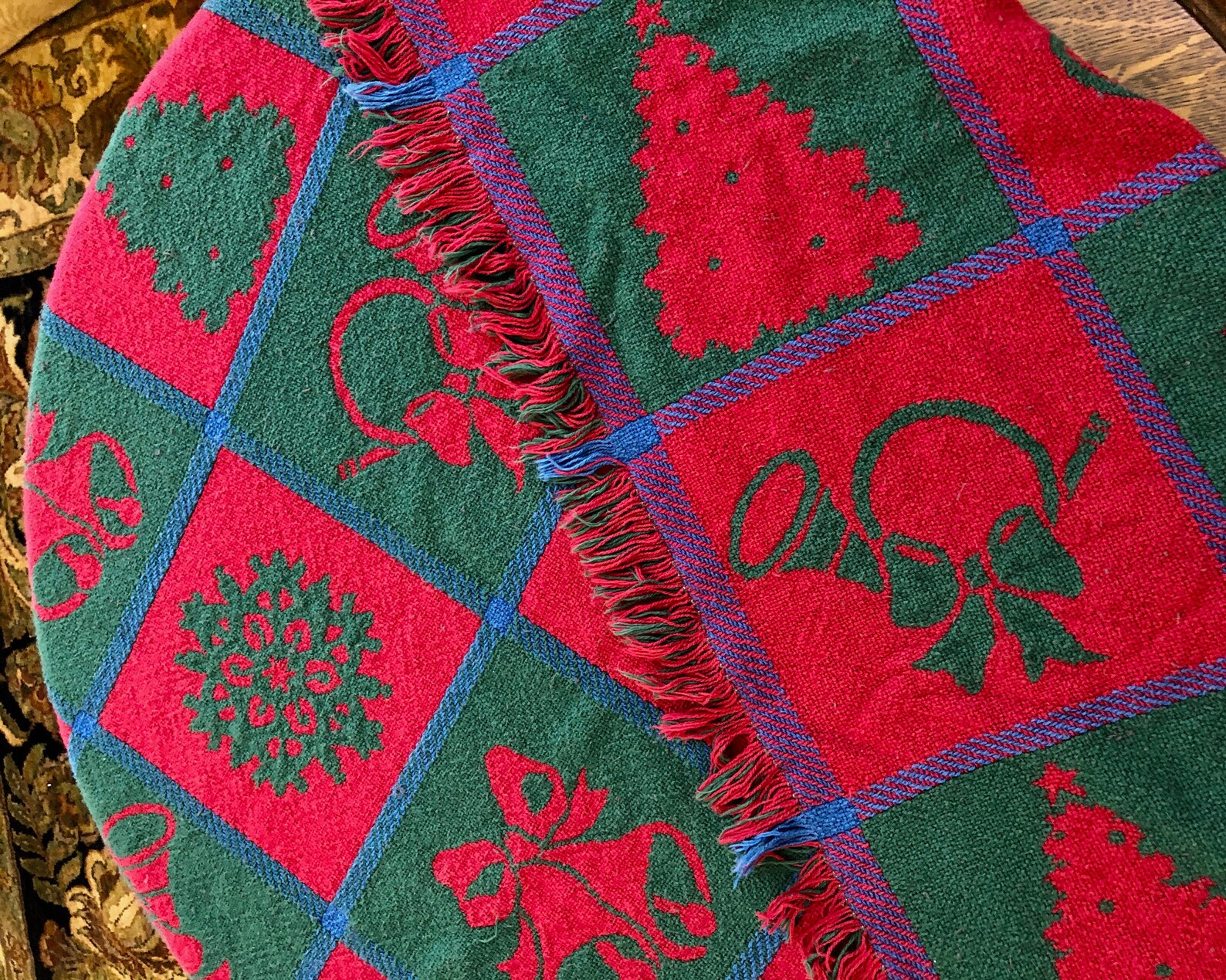 Vintage Christmas Throw Holiday Throw Blanket Vintage Gift Etsy