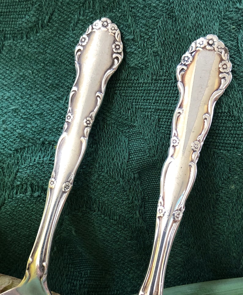 Vintage Silver Baby Spoon and Fork Set Flirtation 1881 Etsy