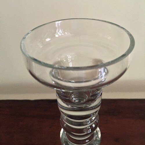 Exquisite Pair Tall Glass Candle shops Holders, Collectible Glass, Wedding Gift, Anniversary Gift, Vintage Glass, Interior Design, Vintage Gift