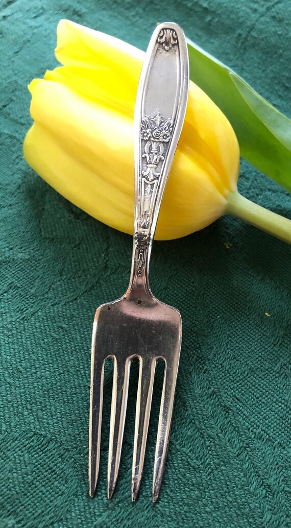 ANTIQUE フォーク&スプーン Antique Silver Plated Baby Fork, 1847 Rogers Bros, Ambassador