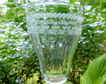 Antique Etched Optic Ribbed Tall Stem, Heisey, Trefoil, Etsy Gift Guide, Celebration, Wedding Gift, Anniversary Present, Antique Gift, C