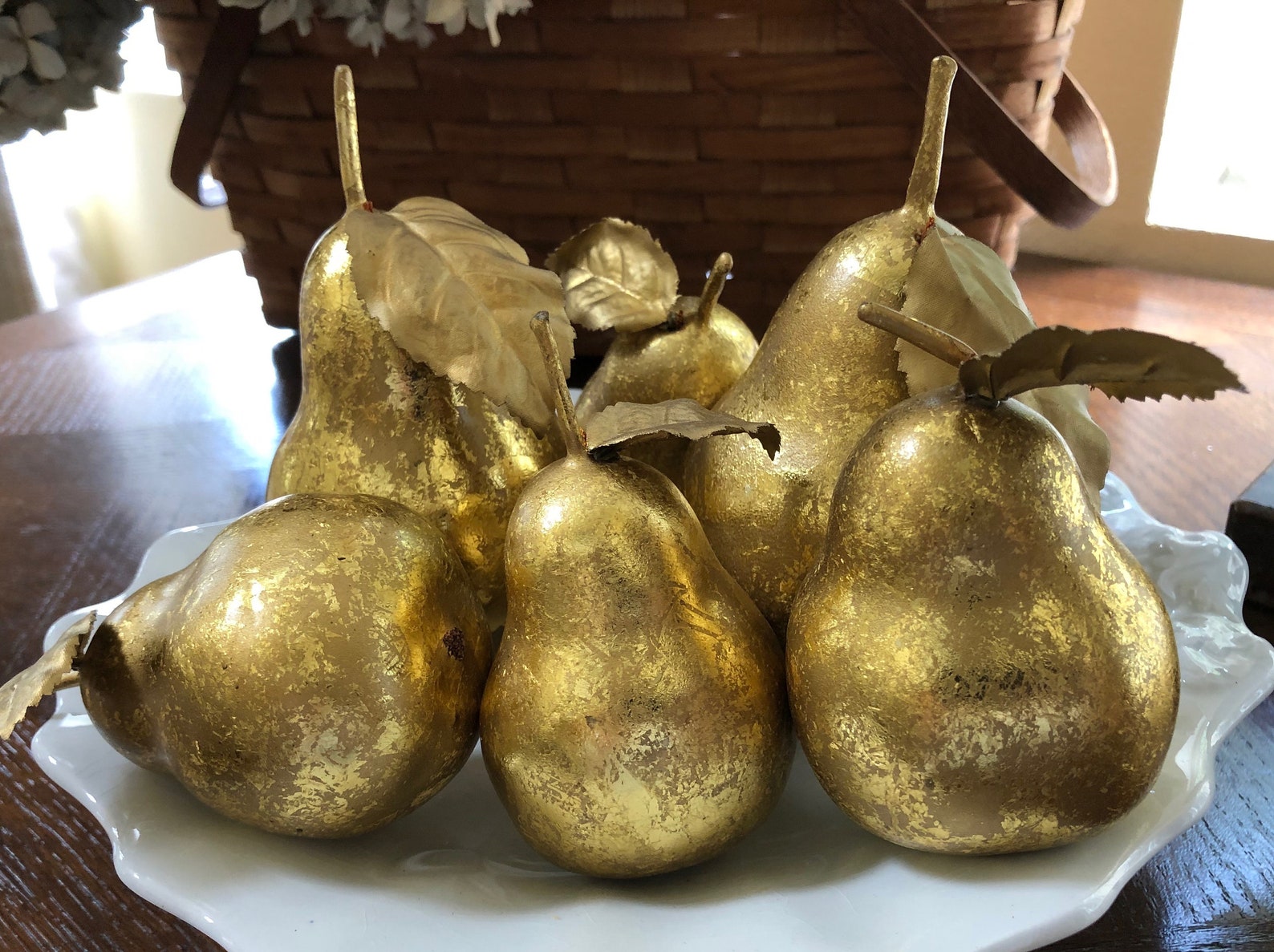 Vintage Lot 6 Golden Pears 2 Sizes Holiday Decor Interior Etsy