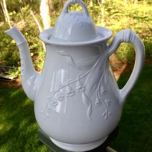 Early English White Ironstone Tea Pot, Hyacinth Shape, Corn, Burgess, England, Antique  Collectible, Wedding Gift, Tea Party, Farmhouse