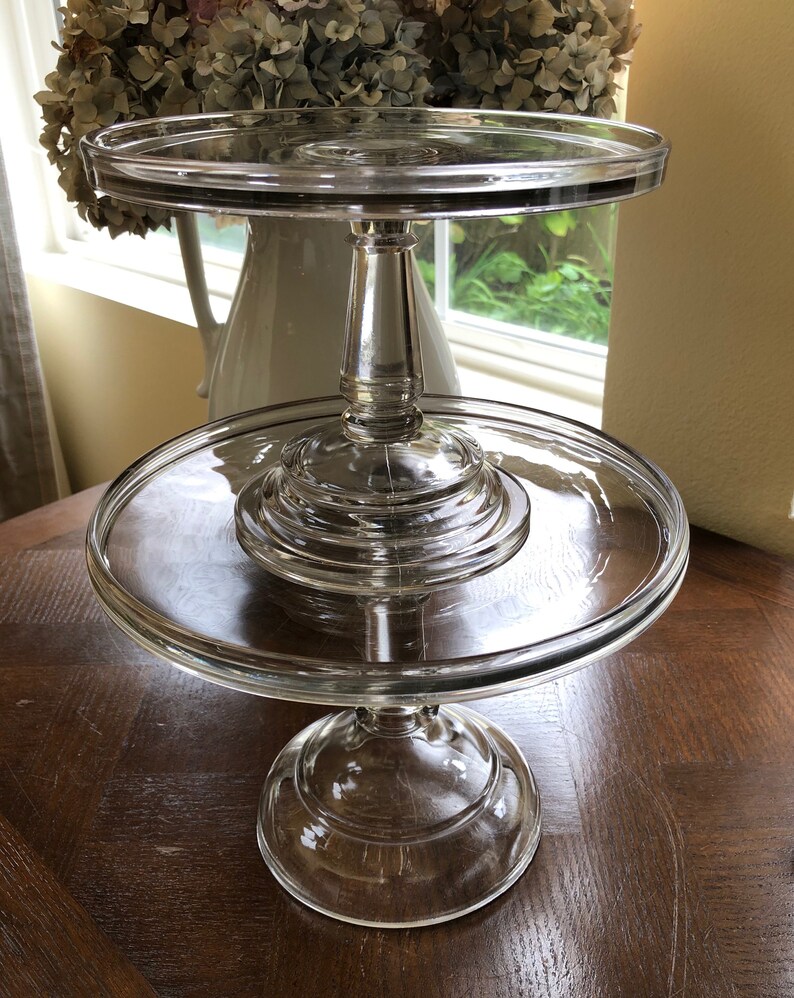 Antique Glass Pedestal Cake Stand EAPG Adams 329 Classic Etsy