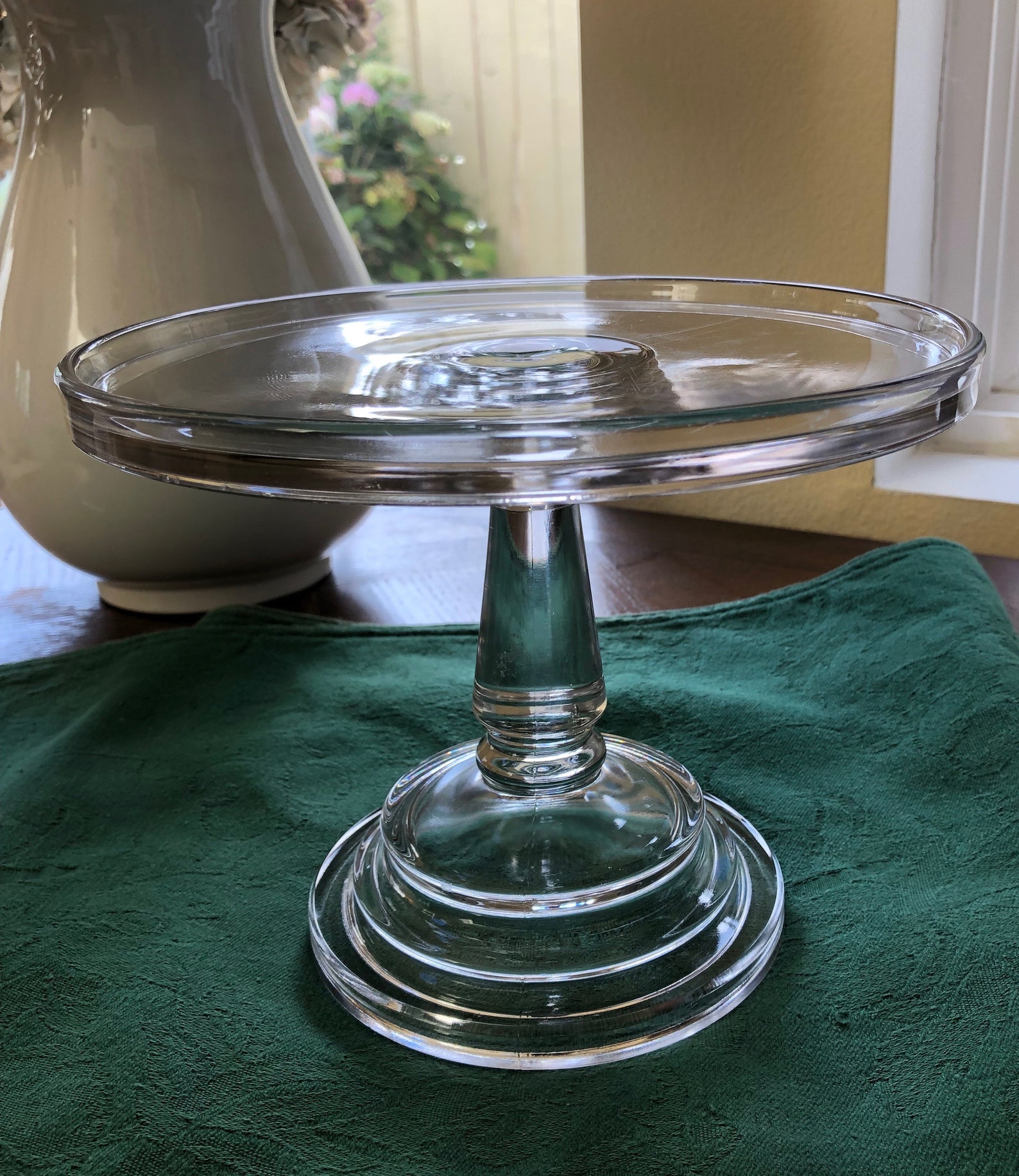 Antique Glass Pedestal Cake Stand EAPG Adams 329 Classic Etsy
