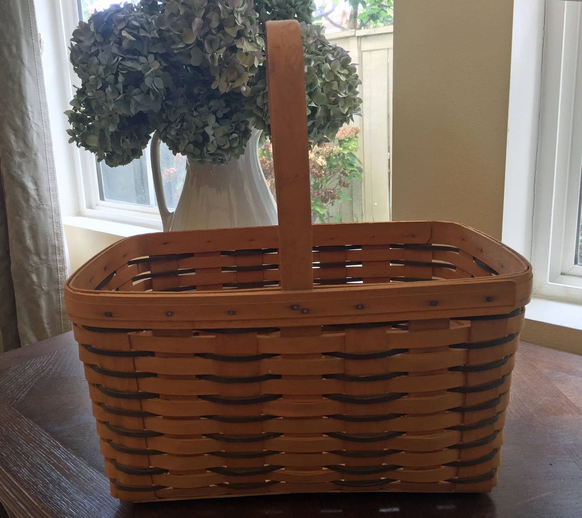 Vintage Longaberger Large Rectangular Basket Hand Woven Etsy