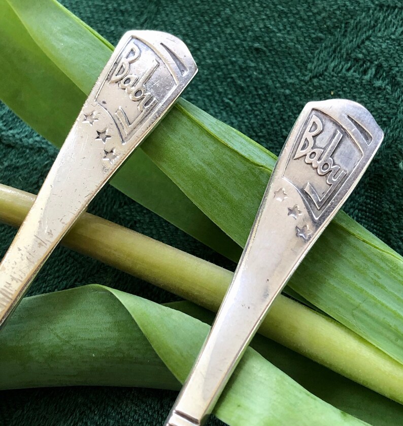 Antique Silver Plated Baby Spoon and Fork Set Baby With Etsy