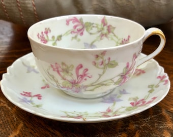 Antique The Princess Haviland Limoges Flat Teacup/Limoges Haviland France/ French Teacup/Pink Floral China/Tea Party/Gift For Her