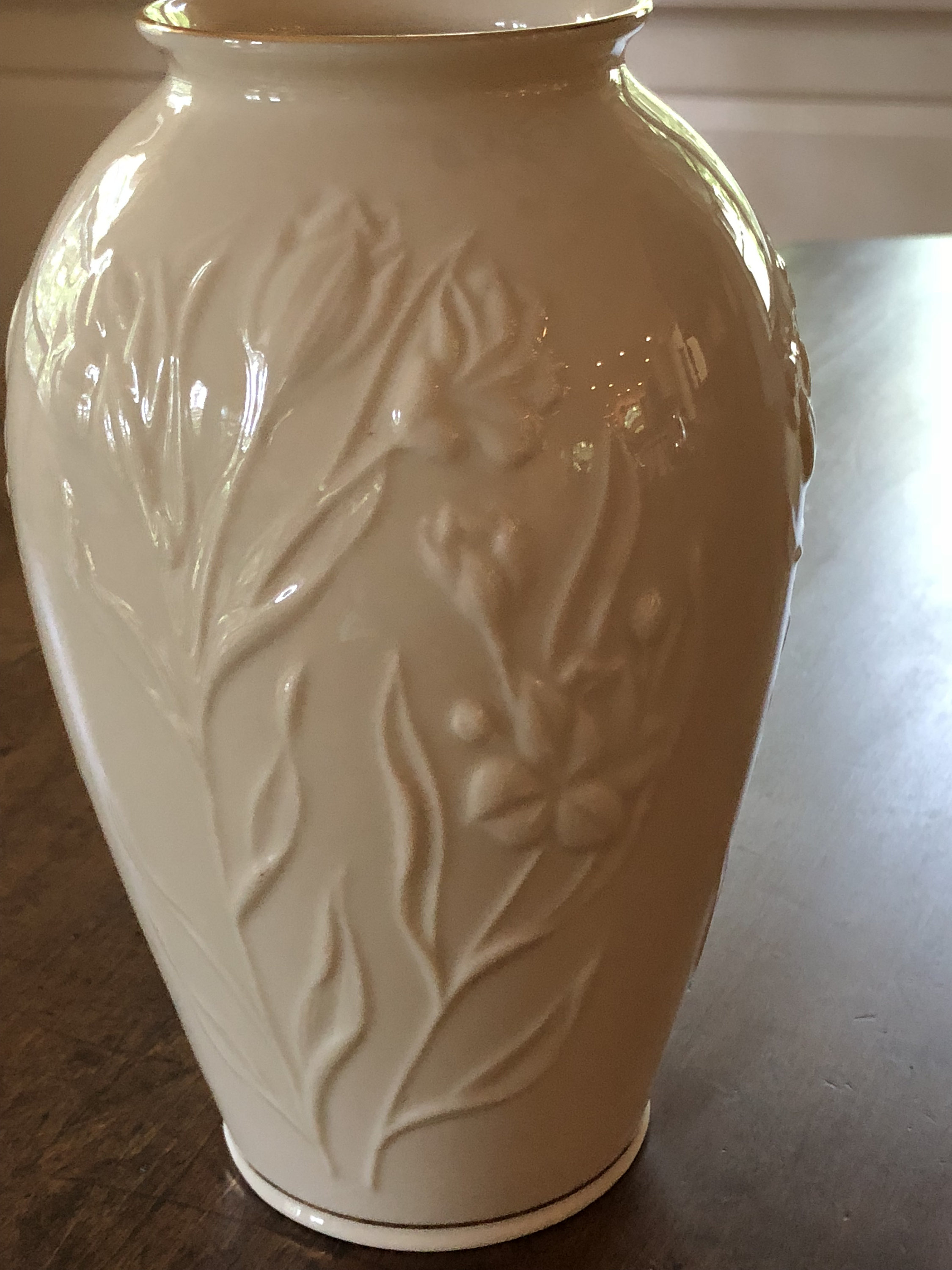 Lovely Vintage Lenox Vase Embossed Flowers Gold Trim Etsy