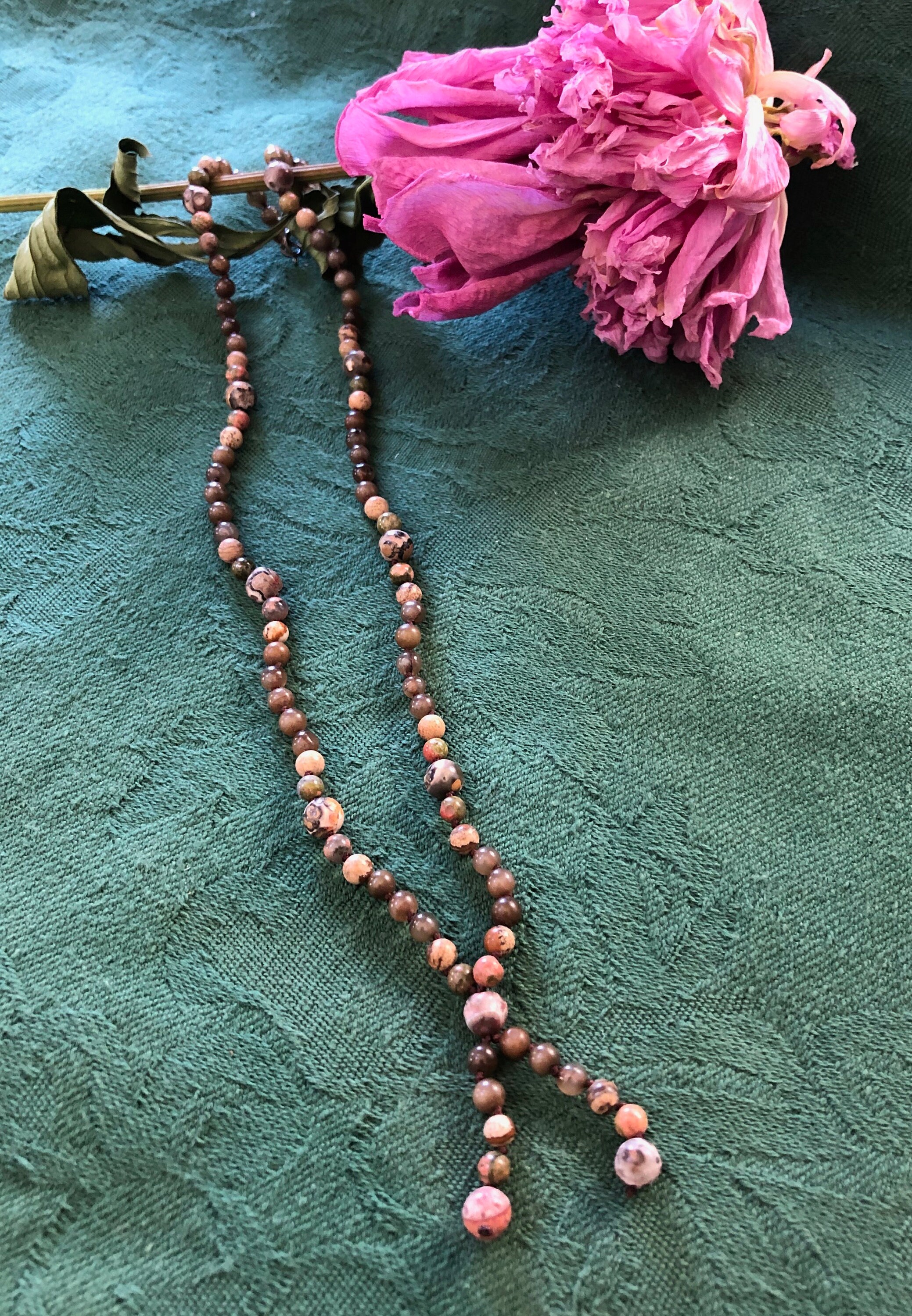 Vintage large colorful beaded necklace main image 1
