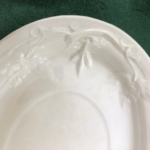 Early White Ironstone Under Plate, Platter, Grenade Shape, T R Boote, England, Antique Collectible, Farmhouse, Country Home, Antique Gift