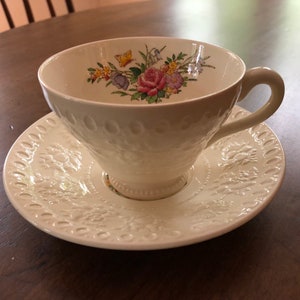 Vintage Wedgwood Wellesley Cup and Saucer, Tintern Pattern, England, Vintage Gift, Cottage Style, English Country, Interior Decor, Gift, R