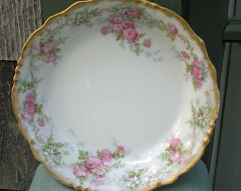 Antiguo Pouyat Limoges Berry Bowl, Sauce Bowl, Delicado Floral, Fiesta de té, Fiesta en el jardín, Shabby Chic, Regalo antiguo, País francés, Regalo