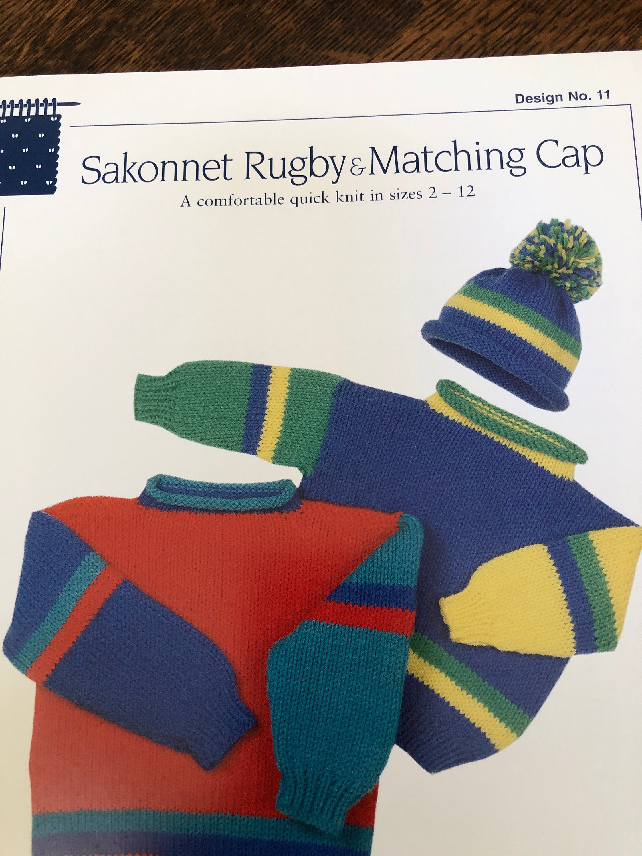 Vintage Knitting Pattern Rugby and Matching Cap Etsy