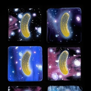 Space Pickle Glass Coaster