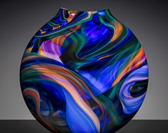 Blue Peacock Lollipop #939 -  Larry Vase