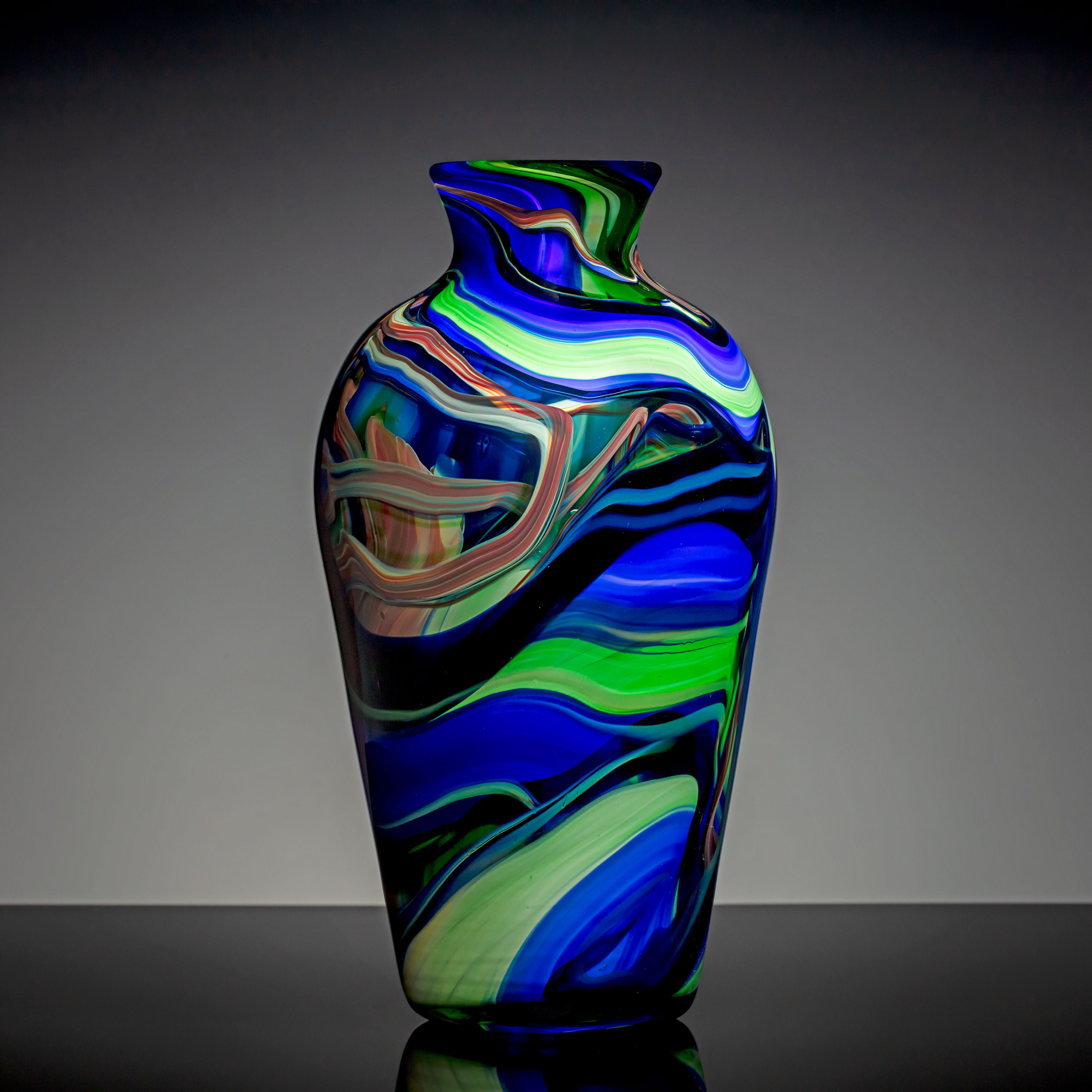 Green Macaw Amphora #813 - Larry Vase
