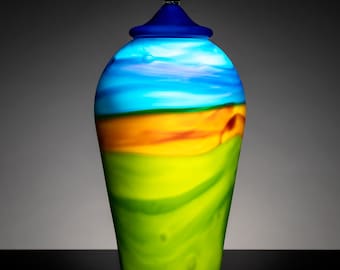 Style 20A - Blown Glass Landscape Urn - Vase with Lid