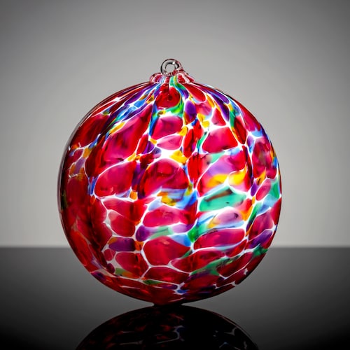 Hand Blown Glass Ornament Christmas Confetti Snowball Etsy