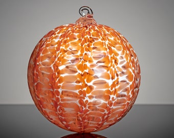 Peachy Cream, Hand Blown Glass Ornament