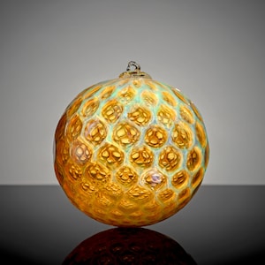 Pearlescent Gold, Hand Blown Glass Ornament