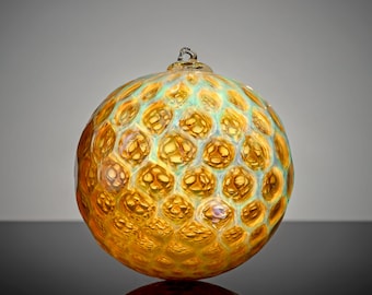 Pearlescent Gold, Hand Blown Glass Ornament
