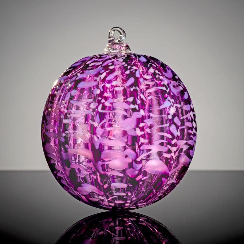 Lori's Purple Mix, Hand Blown Glass Ornament image 1