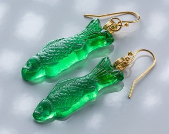 Boucles d’oreilles poisson suédois pastèque