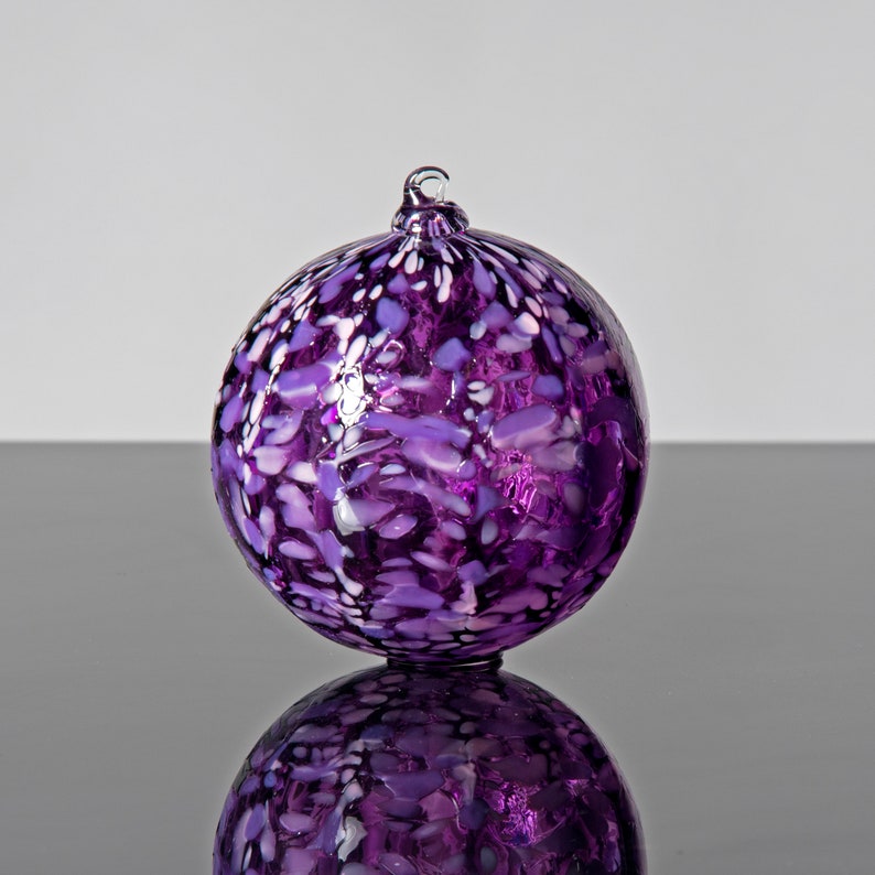 Lori's Purple Mix, Hand Blown Glass Ornament image 2