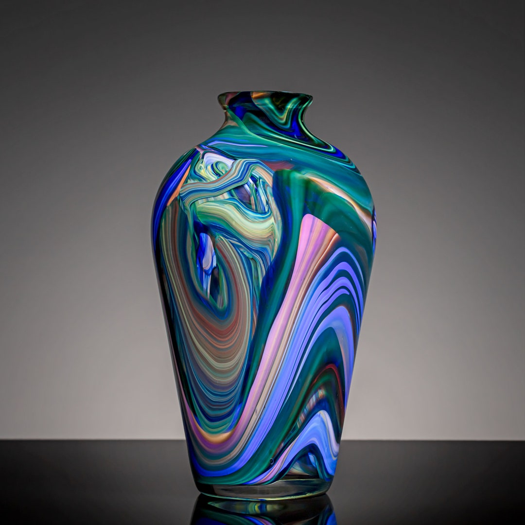 Blue Peacock Amphora 312 Larry Vase - Etsy